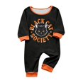 thumbnail image 1 of Halloween Family Matching Pajamas Short Sleeve Black Cat Print Top Pumpkin Ghost Pattern Long Pants Family Sleepwear Set, 1 of 3