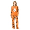 thumbnail image 1 of Halloween Family Matching Sleepwear Set Fun Pumpkin and Ghost Print Long Sleeve Top and Pants Holiday Apparel, 1 of 4