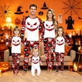 thumbnail image 1 of Halloween Family Pajamas Matching Sets Festival Soft Two Piece Sets Pjs Matching Sets Long Sleeve Cute Funny Pumpkin face Ghost Fashion Matching Holiday Pajamas Boy 5-6 Years, 1 of 4