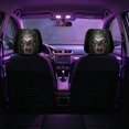 thumbnail image 1 of Halloween Fanged Snarling Monster Car Headrest Covers, 2‑Pack Creepy Sharp‑Teeth Beast Face Print Vehicle Seat Head Rest Protector for Car Interior Halloween Decor, 1 of 5