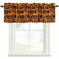 thumbnail image 1 of Halloween Farmhouse Short Window Curtain Valances, Spooky Pumpkin Fall Horror Skull Bones Ghost Rod Pocket Kitchen Valances for Living Room Bedroom Bathroom Cafe 42" x 18", 1 of 8