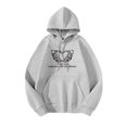 thumbnail image 1 of Halloween Fashion Trend Hand Bone Fleece Skull Hooded Sweatshirt Gray top S, 1 of 9