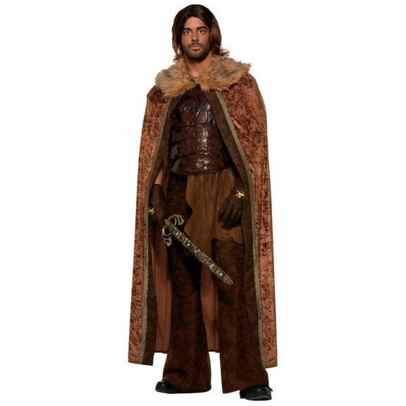 Halloween Faux Fur Men's Trimmed Brown Cape