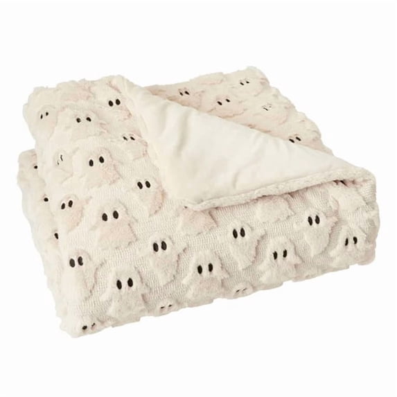 Halloween Faux Fur Throw Blanket for Couch, Soft Plush Fall Blanket for Bed Sofa, Cozy Warm Decorative Blanket, Seasonal Home Accent for Cool Evenings