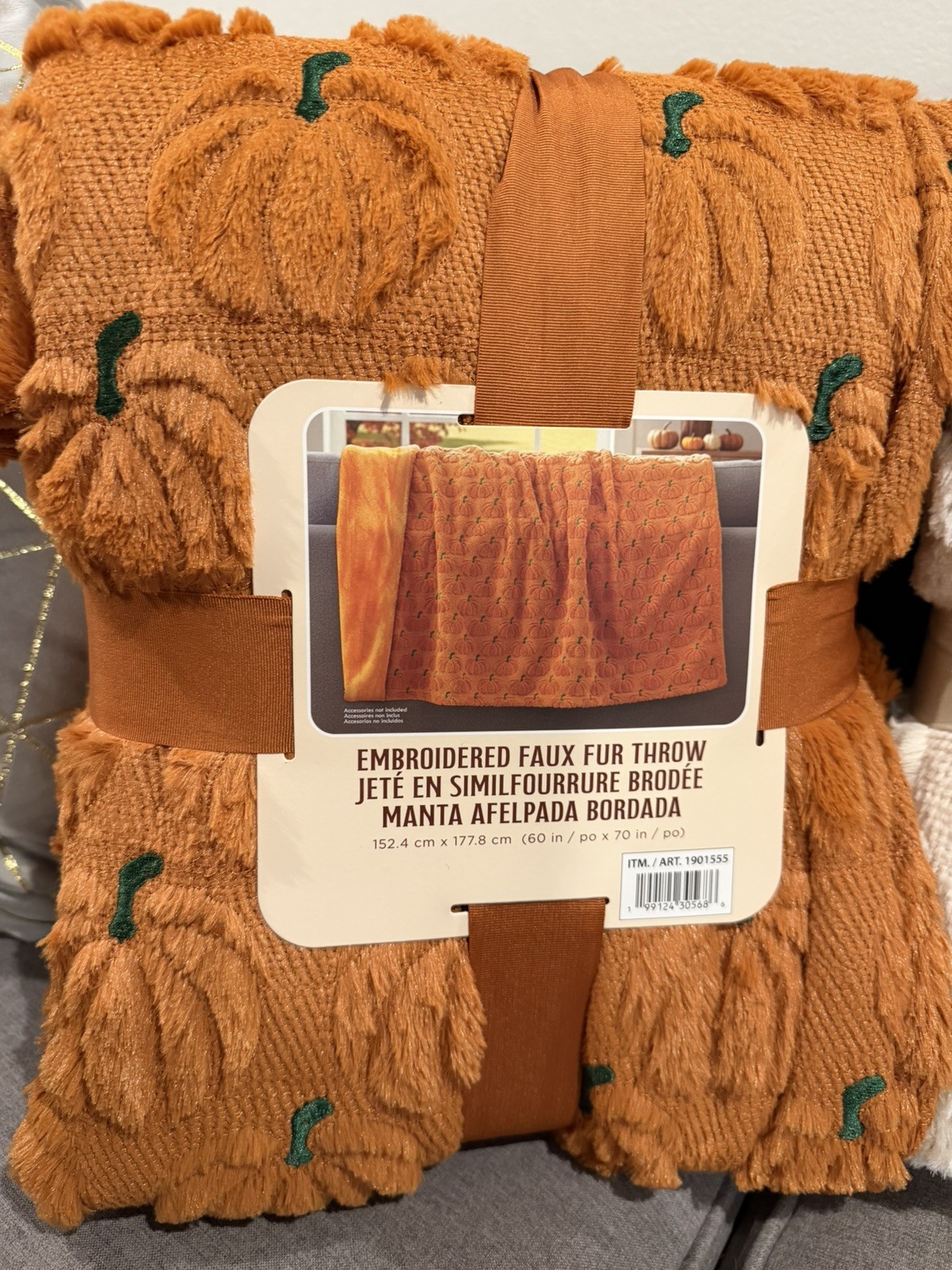 Halloween Faux Fur Throw Blanket Cute Spooky Embroidery Cozy Soft Warm Fall Throw Couch Bedroom Living Room Ideal Seasonal Gift Home Decorative Accen: How It Stacks Up