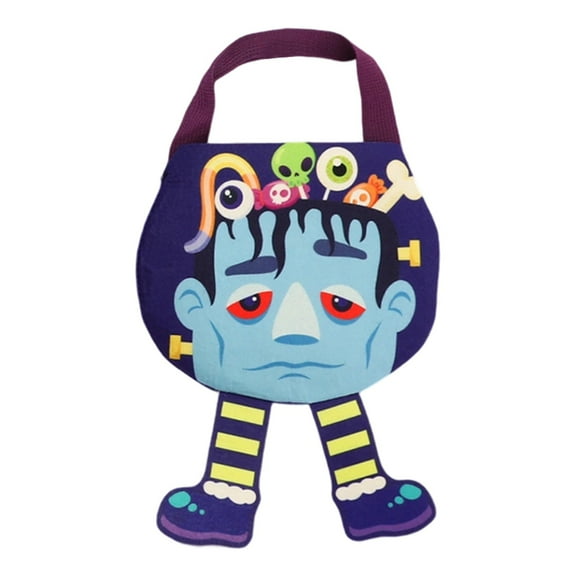 Halloween Felt Treat Bags for Kids, Wacky Devil Ghost Gnomes Totes Bags, Trick Or Treat Party Favor Goodies Gifts Bag with Handles for Party