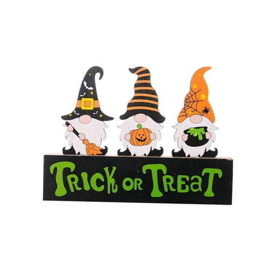 Halloween Festival Pumpkin Ghost DIY Gifts Pumpkin Ghost Decor Desk Ornaments Halloween Wooden Ornaments Trick or Treat STYLE 3