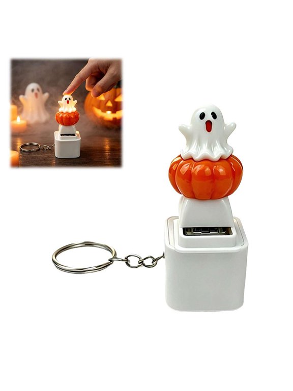 Halloween Fidget Clicker Keychain, Multi-Design LED Light & Sound Pocket Toy, Rechargeable Stress Relief Novelty Keychain for Adults | Select Pattern from Variations