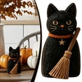 thumbnail image 1 of Halloween Figurine Black Cat Statue Fall Tabletop Decor for Home Holiday Party Indoor Display, 1pcs, 1 of 6