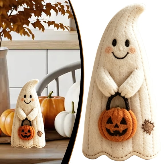 Halloween Figurine Ghost Statue Fall Tabletop Decor for Home Holiday Party Indoor Display