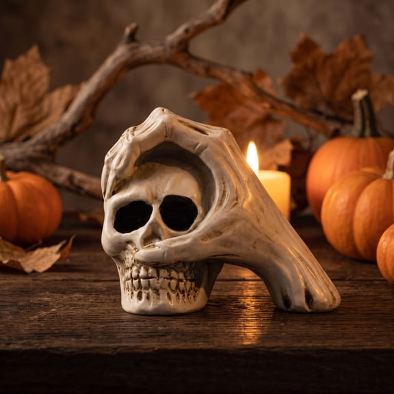 Halloween Figurines Horror Decor, Spooky Fall Decorations Halloween Home Decor, Vintage Skeleton Scary Gothic House Decor for Shelf, Mantel, Tabletop