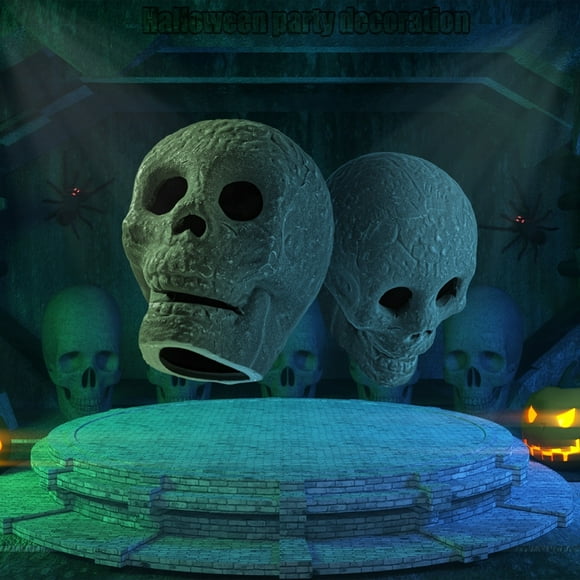 Halloween Fire Pits Skulls - Reusable Ceramic Fire Pit, Human Skull Fire Pit Halloween Party Decorations, Fireproof Ceramic Firepit for Bonfire, Campfire, Fireplace, Skeleton Head Home Decor