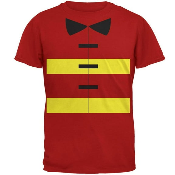 Halloween Fireman Costume Red Adult T-Shirt - Small