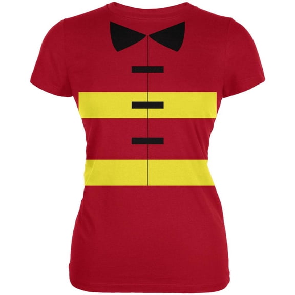 Halloween Fireman Costume Red Juniors Soft T-Shirt - Large