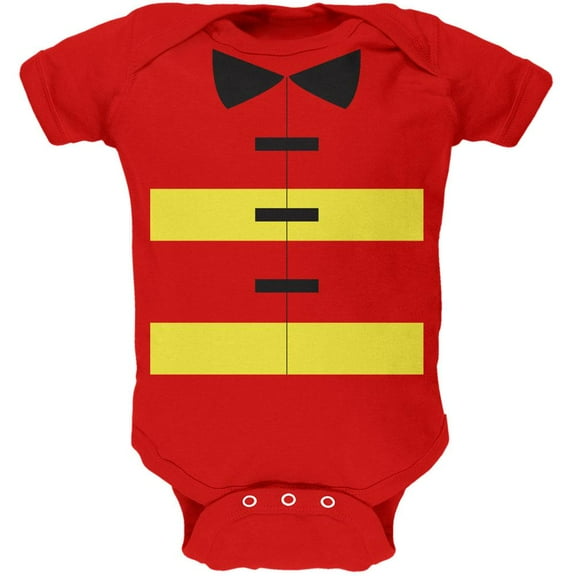 Halloween Fireman Costume Red Soft Baby One Piece - 9-12 months