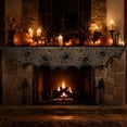 thumbnail image 1 of Halloween Fireplace Scarf, Black Lace Mantel Tablecloth, Spooky Spiderweb Ghost Decor For Halloween Party Home Decoration (Design C), 1 of 6