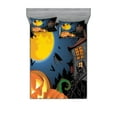 thumbnail image 1 of Halloween Fitted Sheet & Pillow Sham Set, Gothic Halloween Haunted House Party Theme Design Trick or Treat Motifs Print, Decorative Printed 6 Piece Bedding Decor Set, Calking, Multicolor, by Ambesonne, 1 of 3
