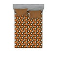thumbnail image 1 of Halloween Fitted Sheet & Pillow Sham Set, Repetitive Spooky Elements Ghost and Pumpkins, Decorative Printed 6 Piece Bedding Decor Set, Queen, Marigold Fern Green, by Ambesonne, 1 of 3