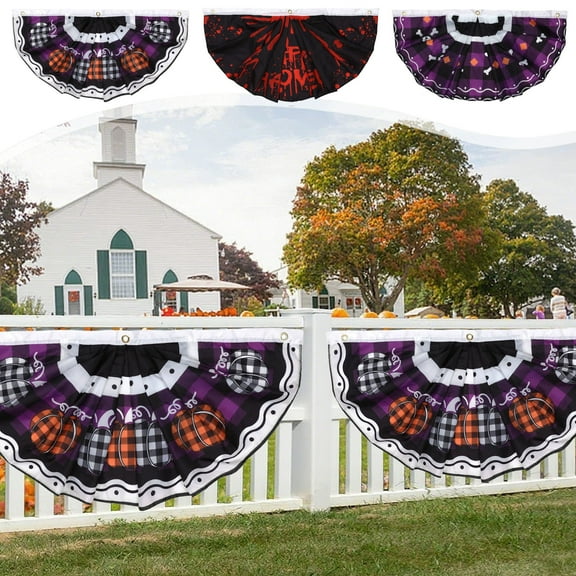Halloween Flag Halloween Bunting Halloween Flag Bunting Flags Outdoor Halloween Buntings for Outside Halloween Fan Flags Banners Halloween Courtyard Fences Wall Hangings Indoor and Outdoor Decoration