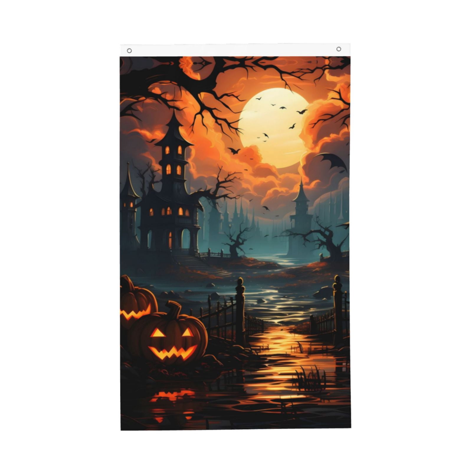 Cute Halloween Garden Flag – Ghost & Pumpkin Trick-or-Treat Design, 28x40 Inch, 3-Layer Blockout 2 thumbnail image