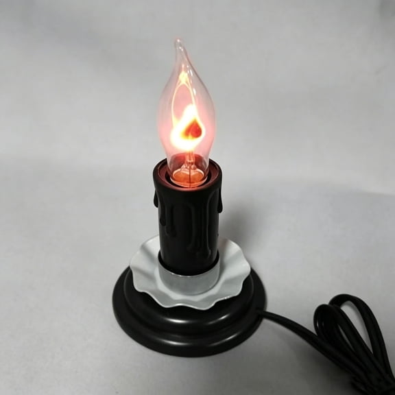 Halloween Flameless Candle, Tall & Short LED Lights, Plug-in Lotus Base for Home Decor, Real Wax Finish with Timer, Safe Alternative for Pumpkin Centerpiece​, B