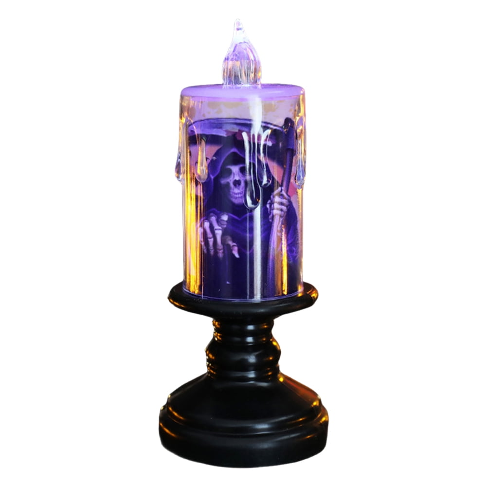 Halloween Flameless Candle for Halloween Festival(Skeleton candlestick