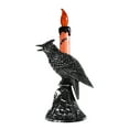thumbnail image 1 of Halloween Flameless Candles, Black Crow Skull Candlestick, Gothic Glowing Light Flickering Candle Holder Halloween Table Lamp Scary Ornaments Home Decorations, 1 of 3