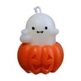 thumbnail image 1 of Halloween Flameless Candles, Cute Spooky Pumpkin Ghost Candles Flickering Wick Real Wax Halloween Candles for Gifts, 1 of 5