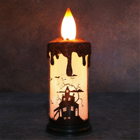 Halloween Flameless Candles, LED Flashing Candles, Battery Operated Timer Decorative Wax Candle, Safe Plastic Material, Flickering Flameless Candle Lights for Home Decor