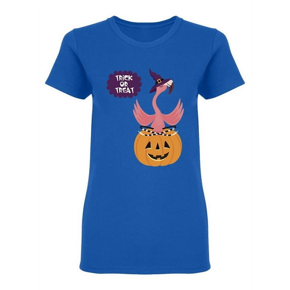 Halloween Flamingo Shaped T-Shirt Women -Image by Shutterstock, Female Large