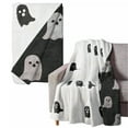 thumbnail image 1 of Halloween Flannel Ghost Blanket Dark Gray B127X152Cm Polyester Blanket, Plush Gray, 1 of 4