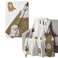 thumbnail image 1 of Halloween Flannel Ghost Blanket Khaki A100 * 150Cm Polyester Blanket, Plush Yellow, 1 of 4