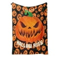 thumbnail image 1 of Halloween Flannel Throw Blanket Cozy 50x60 Inch Festive Blanket Orange Ghost Bat & Pumpkin Pattern, for Couch, Bed, 1 of 4