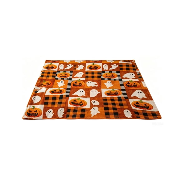 Halloween Flannel Throw Blanket Festive Printed Decorative Blanket for Sofa Couch Bed Versatile Home Decoration for Bedroom Living Room and Holiday Decor