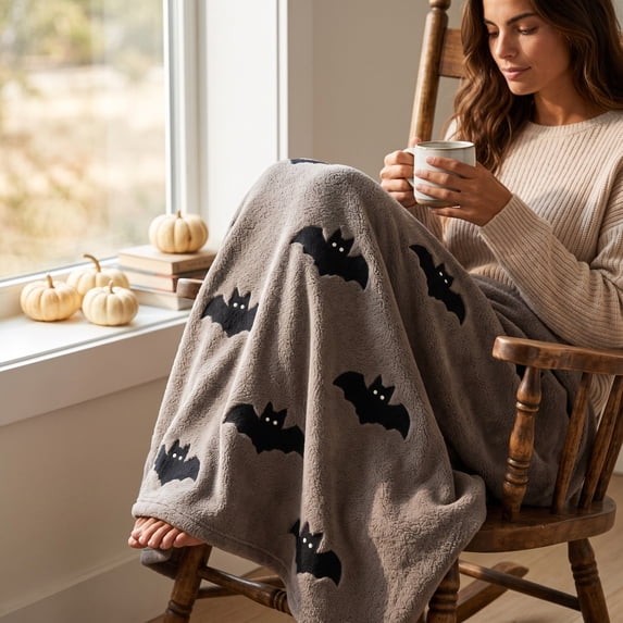 Halloween Flannel Throw Blanket Soft Polyester Decorative Blanket for Sofa Couch Bed Bedroom Living Room Fall Holiday Home Decor 39 x28 inch B