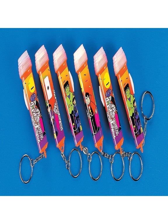 Halloween Flashlight Keychains - Party Wear - 12 Pieces