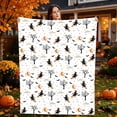 thumbnail image 1 of Halloween Fleece Blanket 40x50in Soft Throw for Couch Bed, Warm Plush Flannel Cover with Halloween Print, Lightweight Washable Home Decor Gift by OVFUIZ, 1 of 6