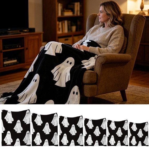 Halloween Fleece Blanket Soft Throw Warm Cozy Non-Static Treatment for Extra Comfort in Dry Weather by MPOISVA
