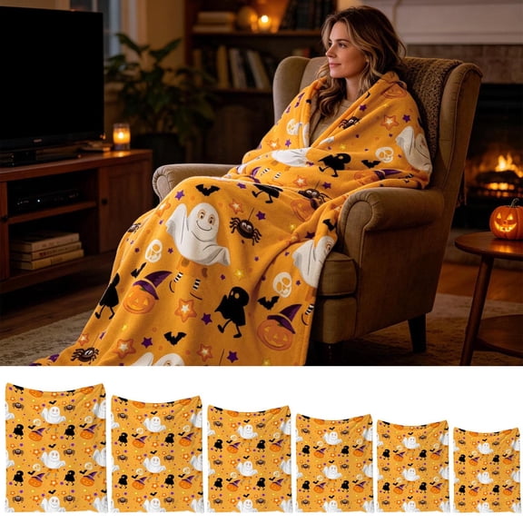 Halloween Fleece Blanket Soft Throw Warm Cozy Oversized Large Coverage for Adult Wrapping Comfort by MPOISVA