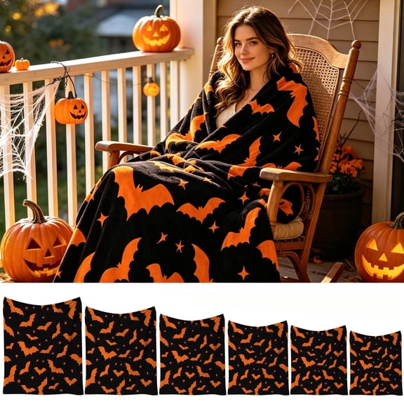 Halloween Fleece Blanket Soft Throw Warm Cozy Relaxing Weight for Stress Relief Cuddling by MPOISVA