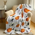 thumbnail image 1 of Halloween Fleece Throw Blanket,Ghost Pumpkin Lantens Print Soft Throws for Bed Couch Sofa,Decorative Halloween Flannel Soft Throw Blanket for Women,Men,Kids,2.46*3.28Ft, 1 of 7