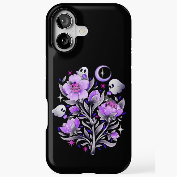 Halloween Floral Ghost Plant Universal Phone Case for iPhone 11–17 Pro Max