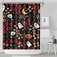 thumbnail image 1 of Halloween Floral Ghosts Pattern Shower Curtain 84"x72" ,Bathroom Decorative Shower Curtains Set with 12 Hooks,Modern Waterproof Washable Shower Curtain, 1 of 6