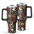 thumbnail image 1 of Halloween Floral Ghosts Pattern Tumbler with Handle and Lid,40oz Double Wall Vacuum Insulated Tumbler,Cups Gift for Women and Men, 1 of 7