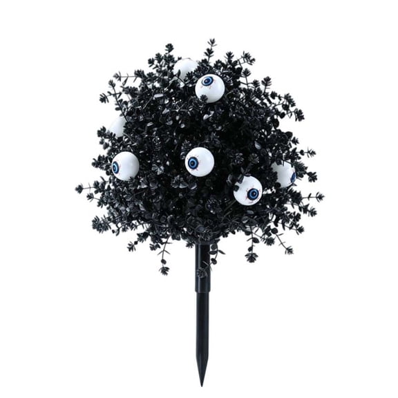 Halloween Flower Garden Stake, Orange Red Black Mixed Artificial Floral Artificial Shrubs, Fall Decorative Garden Stakes Yard Porch Spike Outdoor Halloween Floral Decor