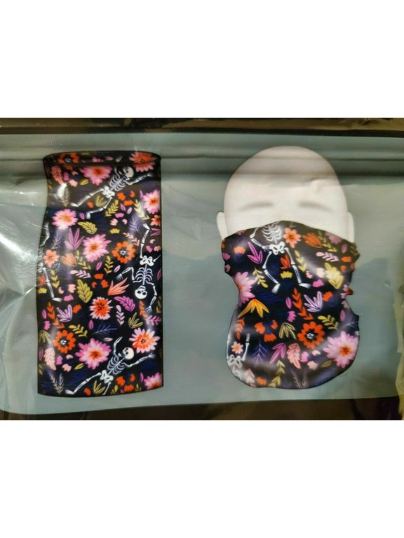 Halloween Flowers And Skeleton Face Mask