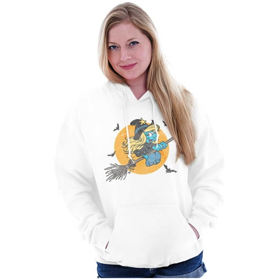 Halloween Flying Witch Smurfette Women Plus Size Hoodie Brisco Brands 4X