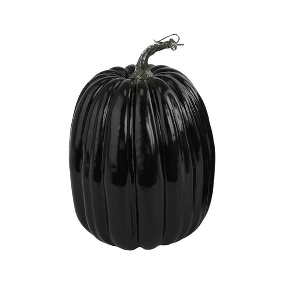 Halloween Foam Pumpkin Prop, Large Fake Pumpkin for Party and Home Decor, Christmas and Fall Decoration for Porch and Yard, Black