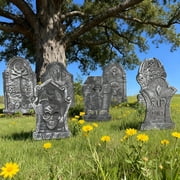 Halloween Foam RIP Graveyard Tombstones, 7Pack(3 x L-Size + 4 x XL-Size) Foam Tombstone for Halloween Party Outdoor Decorations