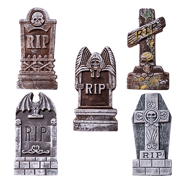 Halloween Foam RIP Graveyard Tombstones, Yard Sign Headstone